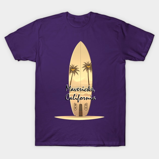 Surfing session Mavericks, California T-Shirt by GraphGeek